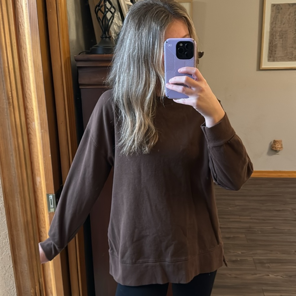 Old Navy Chocolate Brown Split Hem Sweatshirt